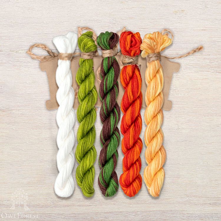 Набор ниток OwlForest для схемы «Морковный лес» (ПНК)