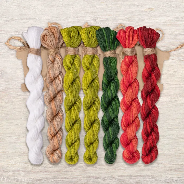 Набор ниток OwlForest для схемы «Наливные яблочки» (DMC)