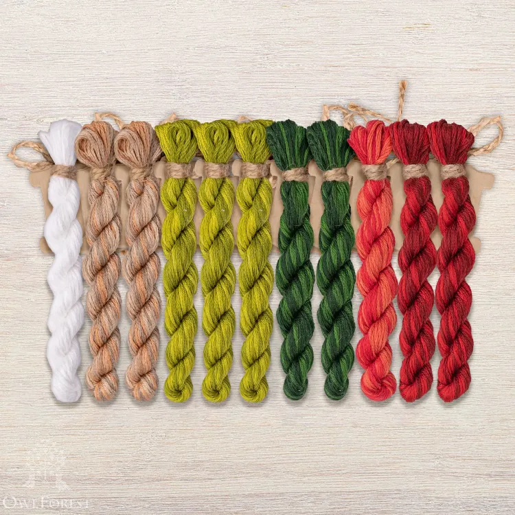 Набор ниток OwlForest для схемы «Наливные яблочки» (DMC)