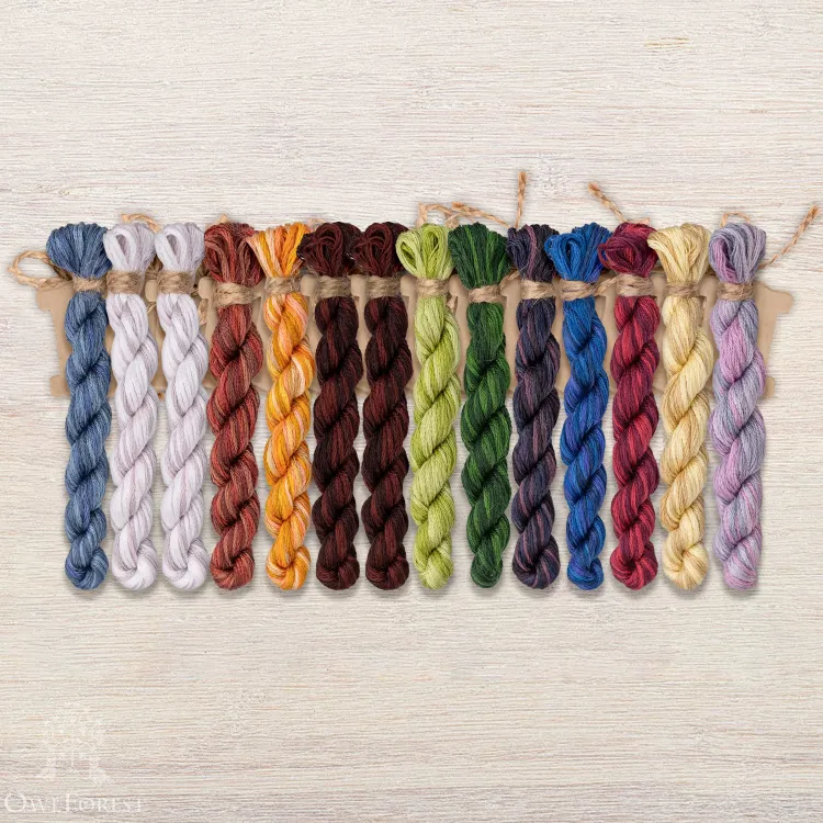 Набор ниток OwlForest для схемы «Лесные домишки. Крот» (DMC)