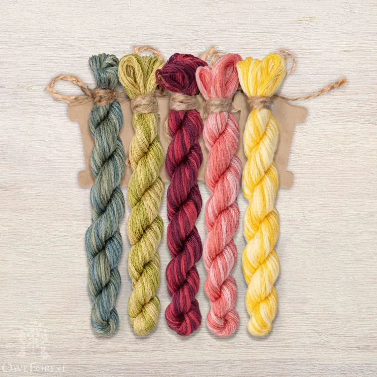 Набор ниток OwlForest для схемы «Гранатовые мотивы» (DMC)