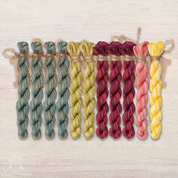 Набор ниток OwlForest для схемы «Гранатовые мотивы» (DMC)