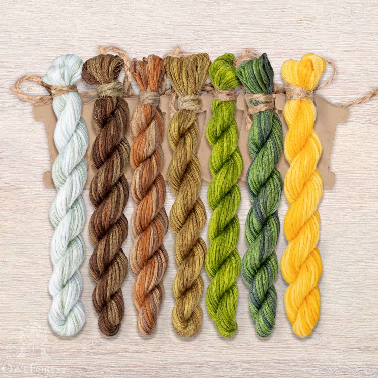 Набор ниток OwlForest для схемы «Тихая заводь. Ночь» (ПНК)