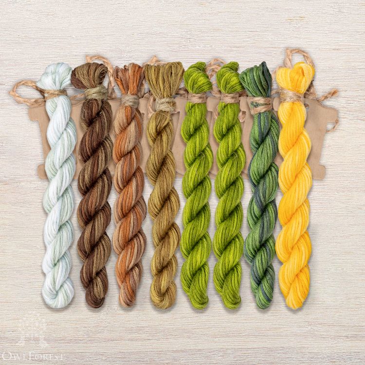 Набор ниток OwlForest для схемы «Тихая заводь. Ночь» (ПНК)