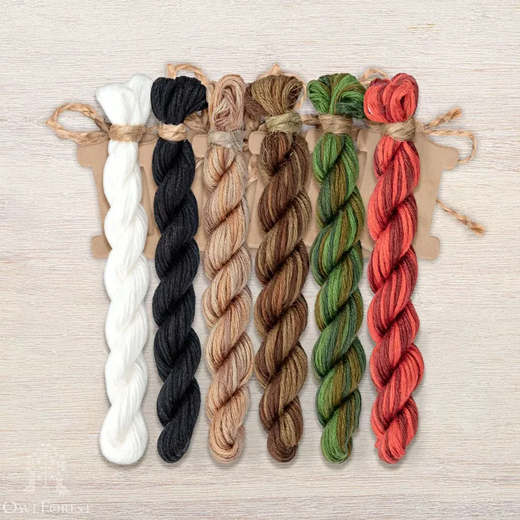 Набор ниток OwlForest для бесплатной схемы «Медвежий Новый год» (ПНК)