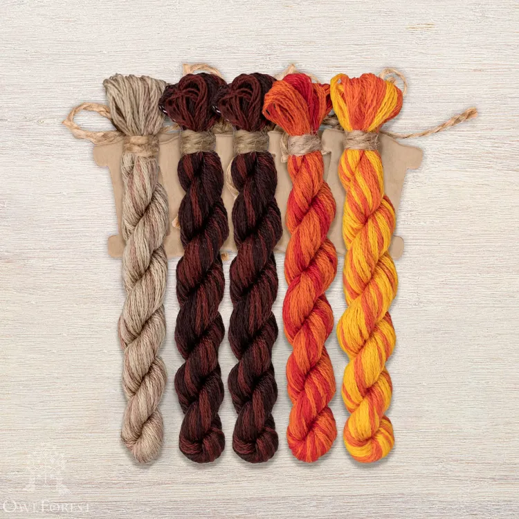 Набор ниток OwlForest для схемы «Кот и орнитология» (DMC)