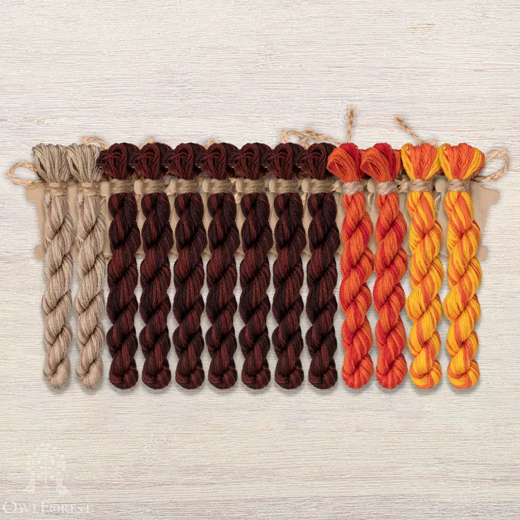 Набор ниток OwlForest для схемы «Кот и орнитология» (DMC)