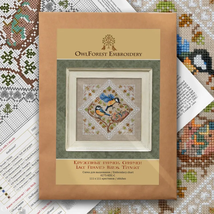 Схема для вышивания «Кружевные птички. Синички»