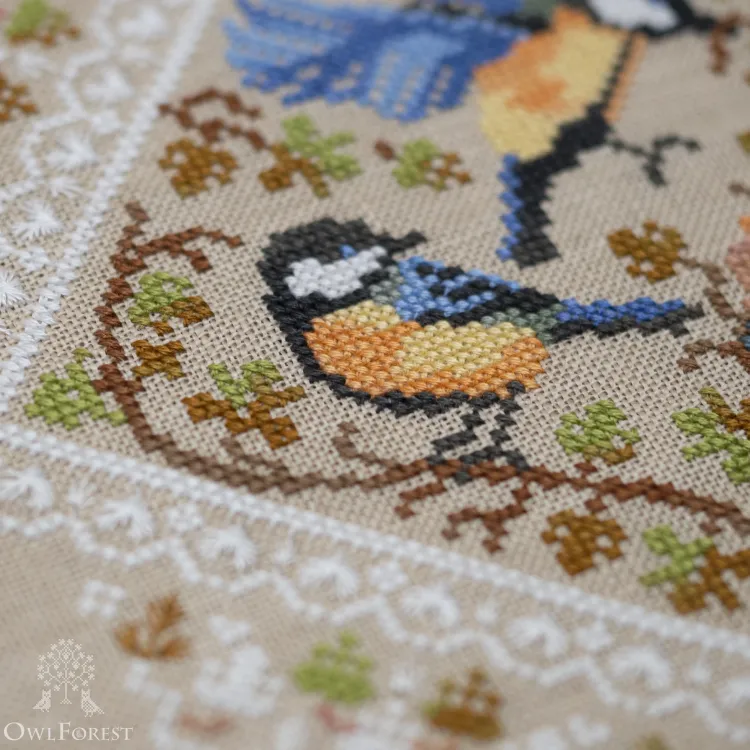 Схема для вышивания «Кружевные птички. Синички»