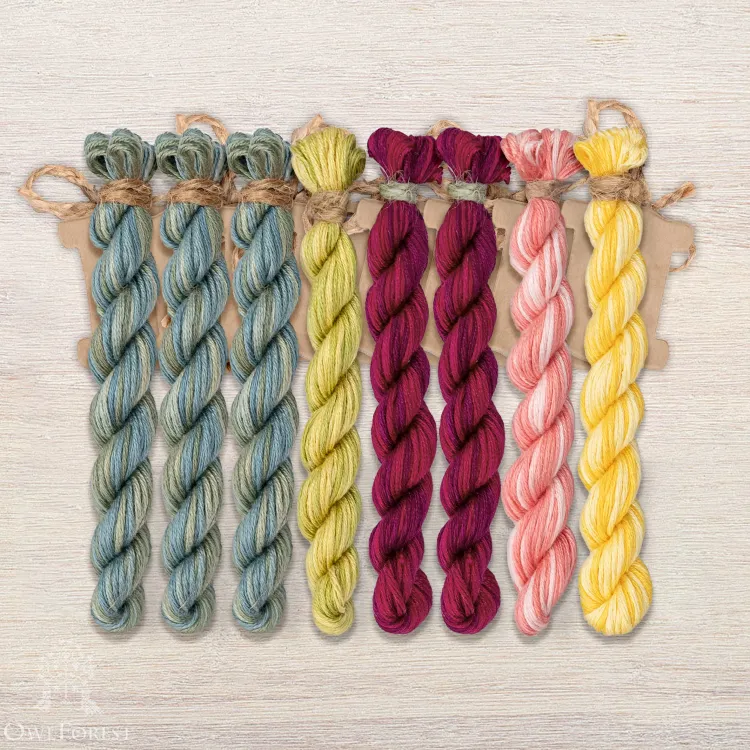 Набор ниток OwlForest для схемы «Гранатовые мотивы» (ПНК им. Кирова)