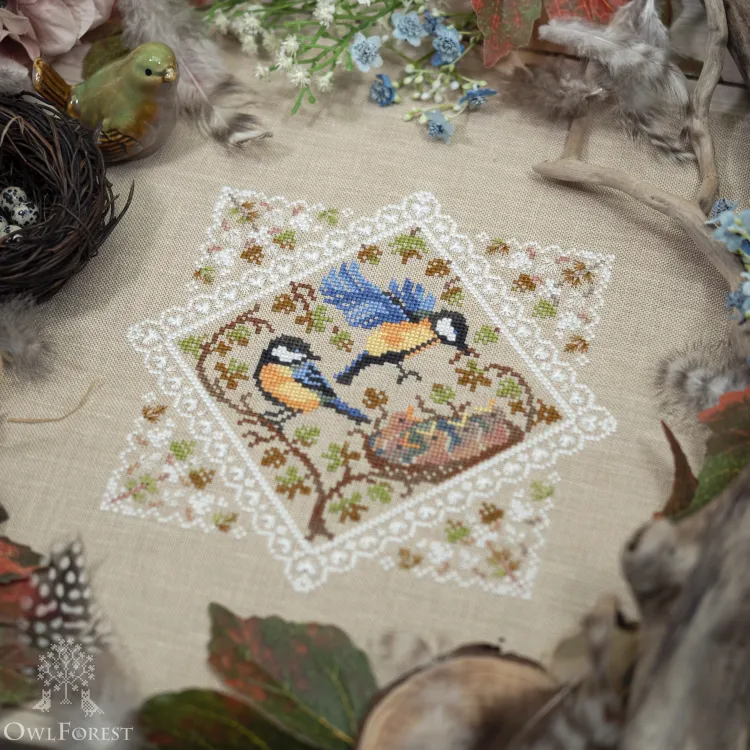 Электронная схема «Кружевные птички. Синички»