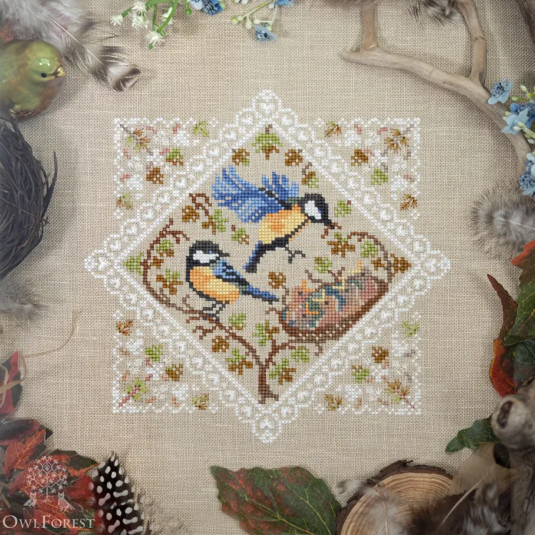 Электронная схема «Кружевные птички. Синички»