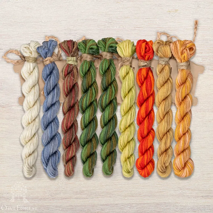 Набор ниток OwlForest для схемы «Маленький лесной народец. Змейки» (ПНК)