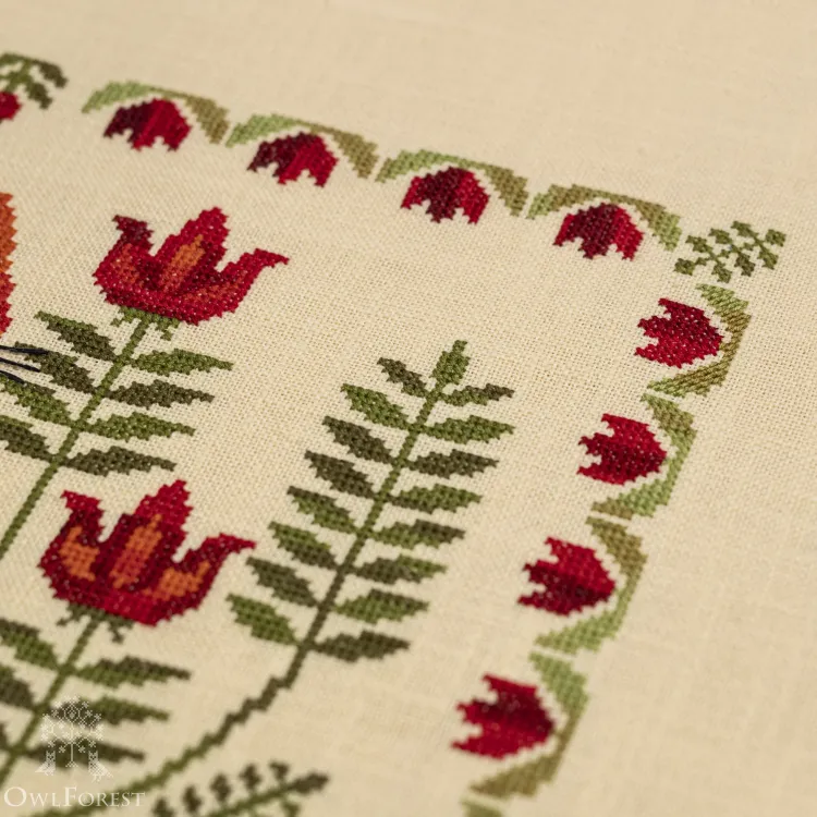 Схема для вышивания «Кот и цветоводство»