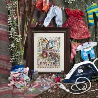 Схема для вышивания «Лесные домишки. Еноты» 