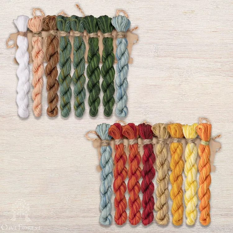 Набор ниток OwlForest для схемы «Цветок папоротника» (DMC)