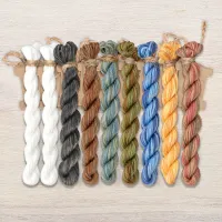 Набор ниток OwlForest для схемы «Кружевные птички. Синички» (ПНК)