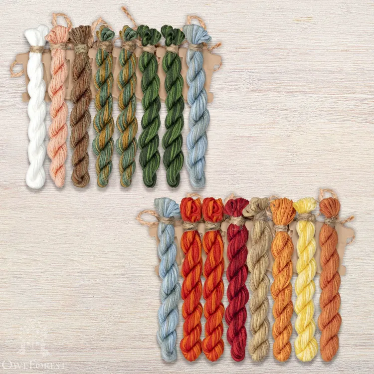 Набор ниток OwlForest для схемы «Цветок папоротника» (ПНК)