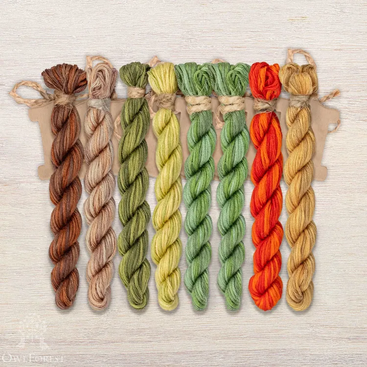 Набор ниток OwlForest для схемы «Совиный лес» (ПНК)