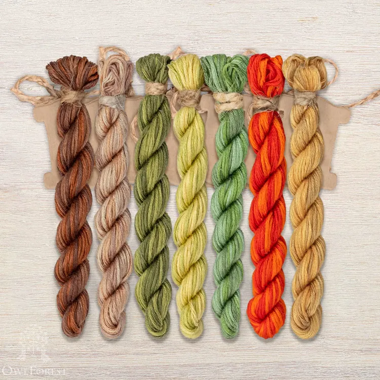 Набор ниток OwlForest для схемы «Совиный лес» (ПНК)