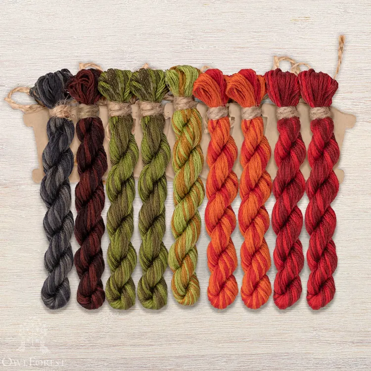 Набор ниток OwlForest для схемы «Кот и цветоводство» (DMC)