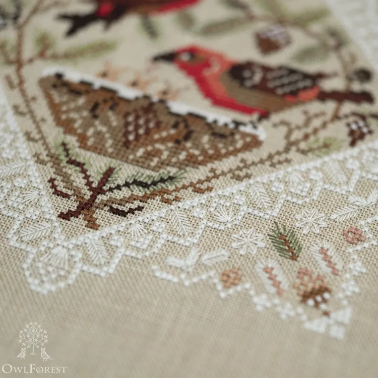 Схема для вышивания «Кружевные птички. Клесты»