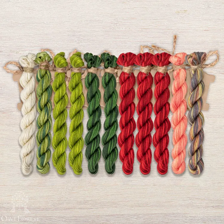 Набор ниток OwlForest для схемы «Брусничное лето» (ПНК)