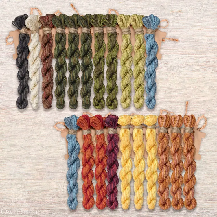 Набор ниток OwlForest для схемы «Вершки и корешки» (DMC)