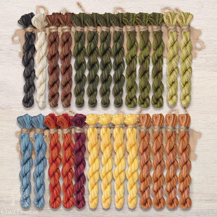 Набор ниток OwlForest для схемы «Вершки и корешки» (DMC)