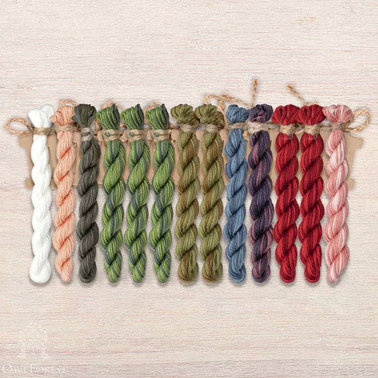 Набор ниток OwlForest для схемы «Земляничный домик» (ПНК)