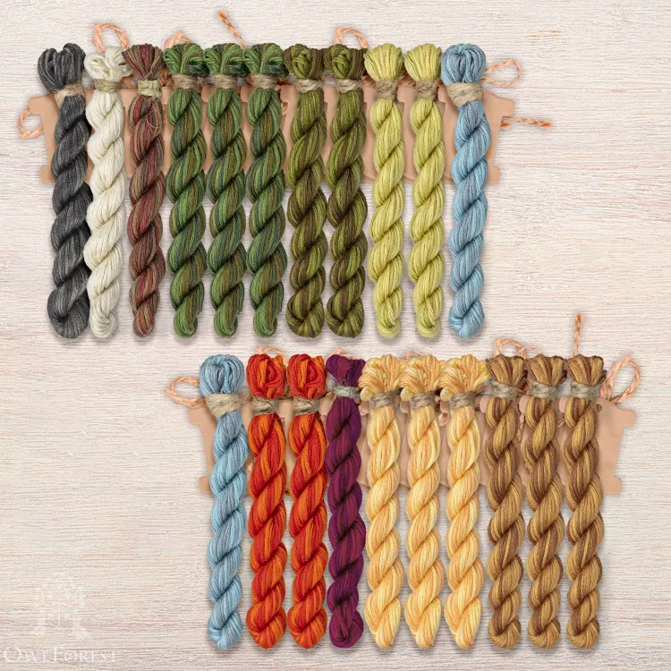 Набор ниток OwlForest для схемы «Вершки и корешки» (ПНК)