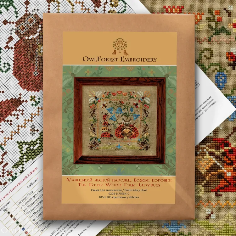 Схема для вышивания «Маленький лесной народец. Божьи коровки»