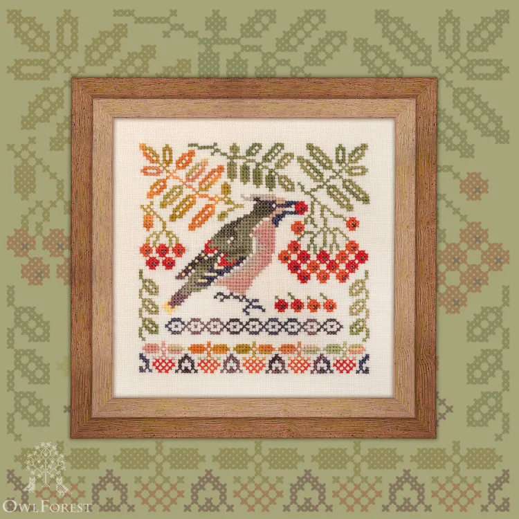 Бесплатная схема для вышивания «Обжора-свиристель»