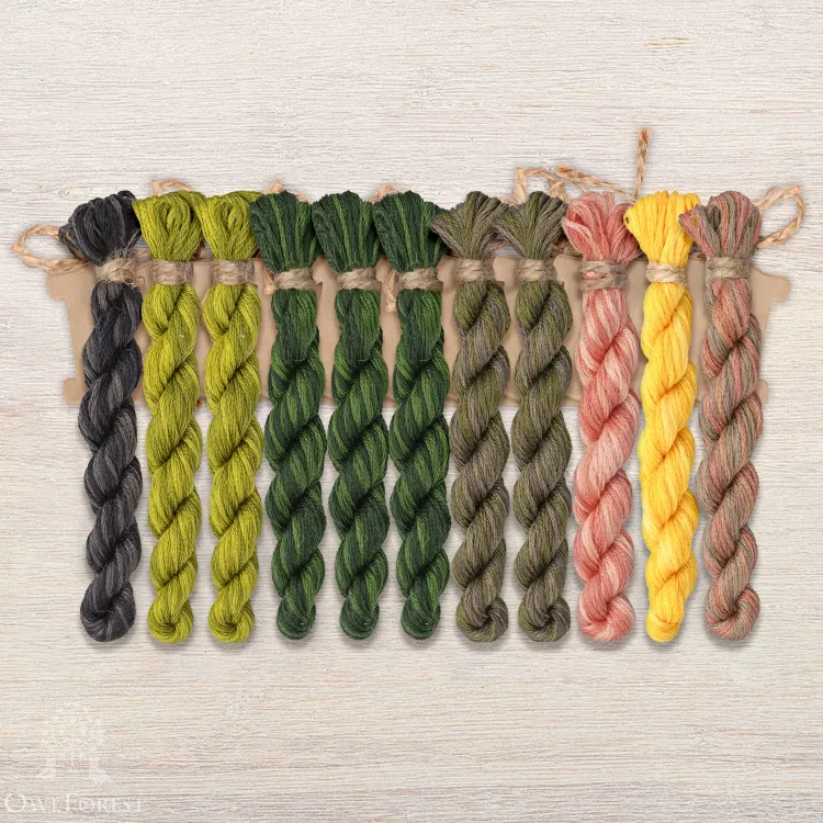 Набор ниток OwlForest для схемы «Птички киви» (DMC)