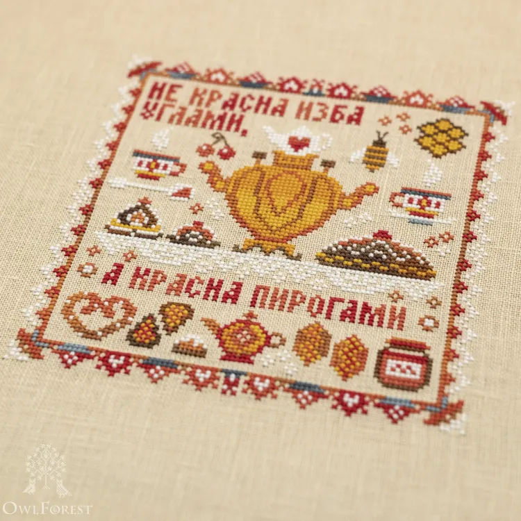 Схема для вышивания  «Пословицы. Красна изба»