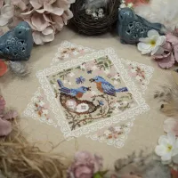 Схема для вышивания «Кружевные птички. Синешейки»