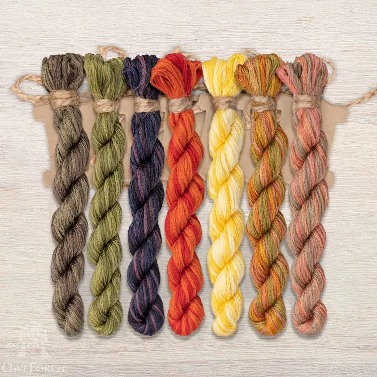 Набор ниток OwlForest для схемы «Обжора-свиристель» (DMC)