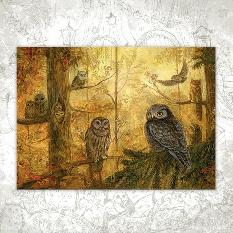 Открытка «Совиный лес»