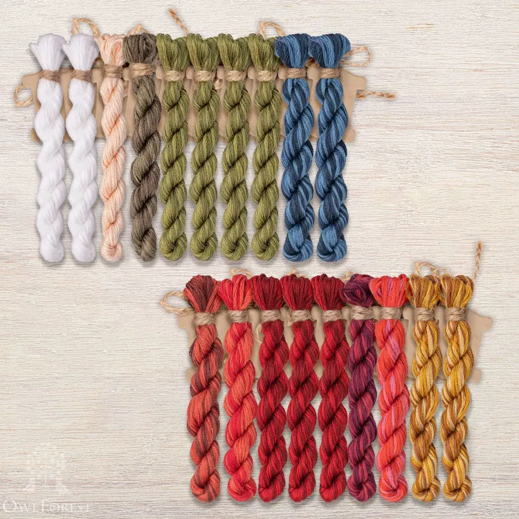 Набор ниток OwlForest для схемы «Новогодний семплер» (DMC)