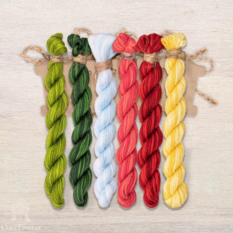 Набор ниток OwlForest для схемы «Клубничное лето» (ПНК)