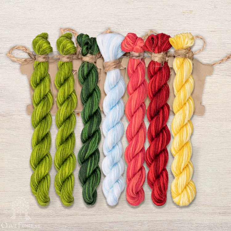 Набор ниток OwlForest для схемы «Клубничное лето» (ПНК)