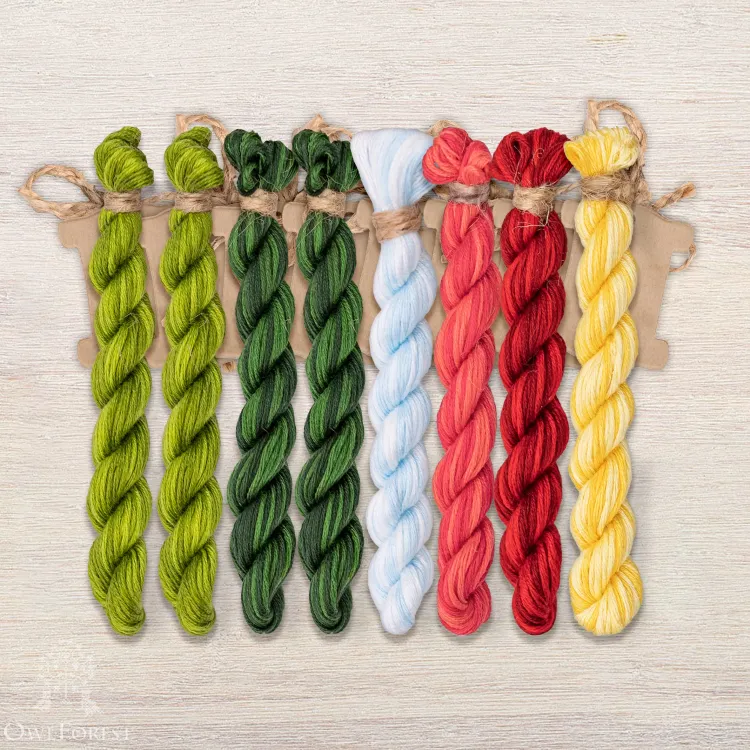 Набор ниток OwlForest для схемы «Клубничное лето» (ПНК)