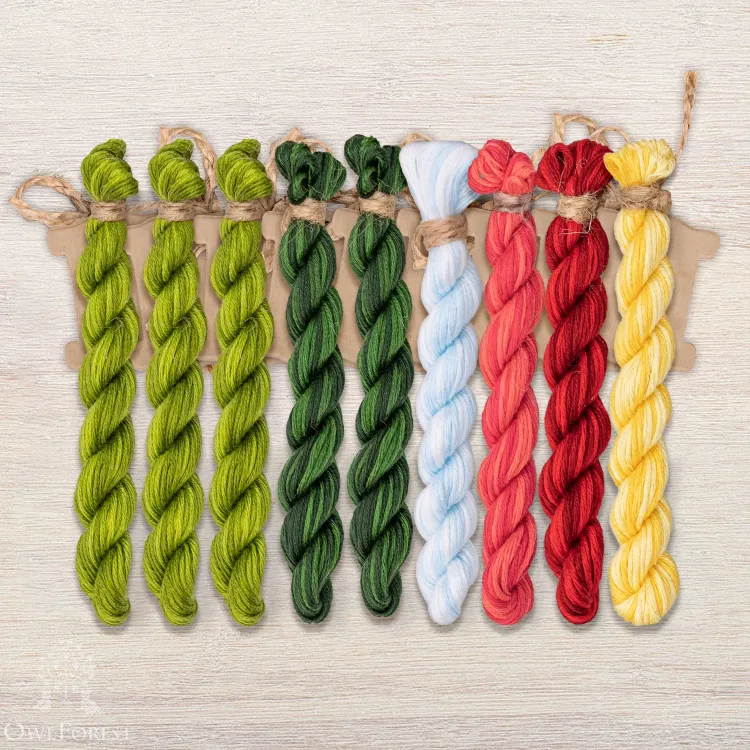 Набор ниток OwlForest для схемы «Клубничное лето» (ПНК)