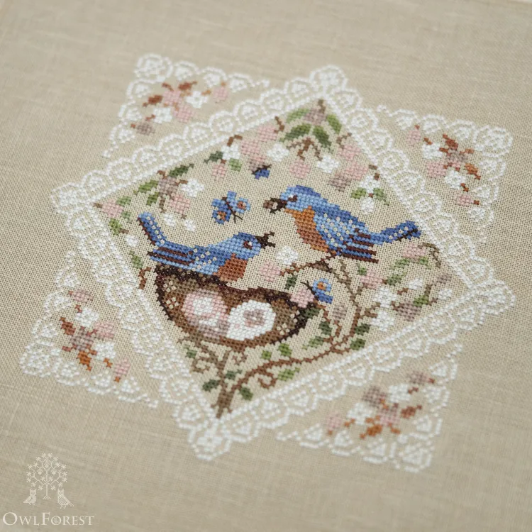 Электронная схема «Кружевные птички. Синешейки»