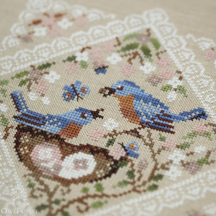 Электронная схема «Кружевные птички. Синешейки»