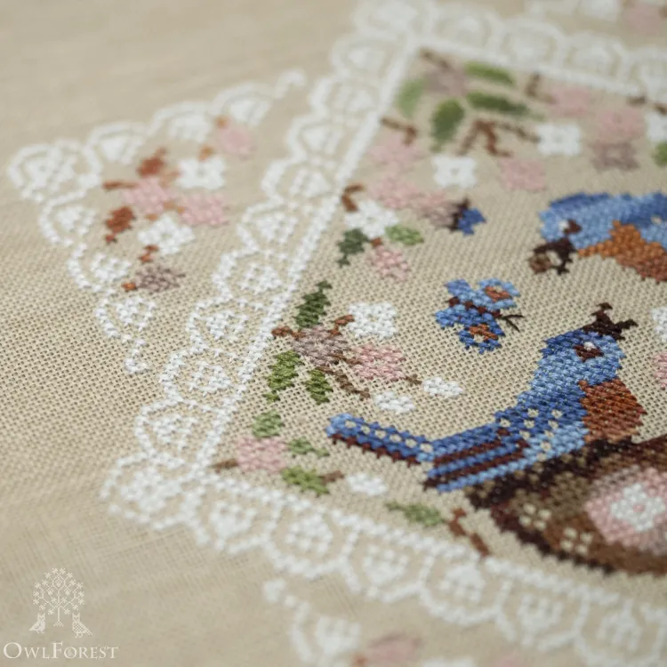 Электронная схема «Кружевные птички. Синешейки»