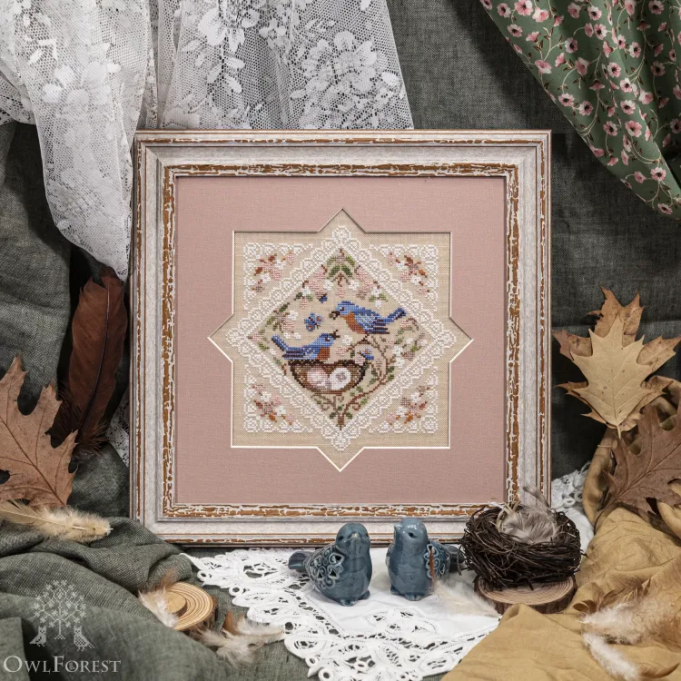 Электронная схема «Кружевные птички. Синешейки»