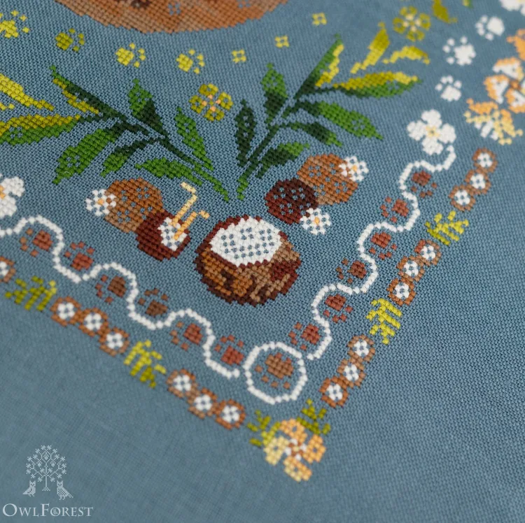 Схема для вышивания «Пёсики в кокосике»