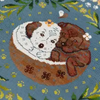 Схема для вышивания «Пёсики в кокосике»