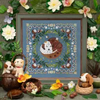 Схема для вышивания «Пёсики в кокосике»
